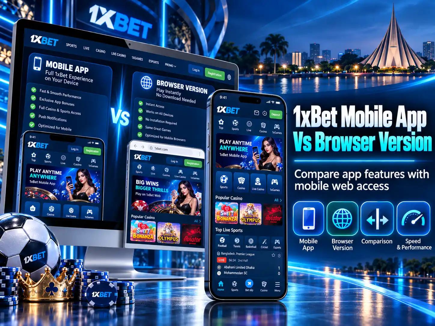 1xBet Mobile App Vs Browser Version